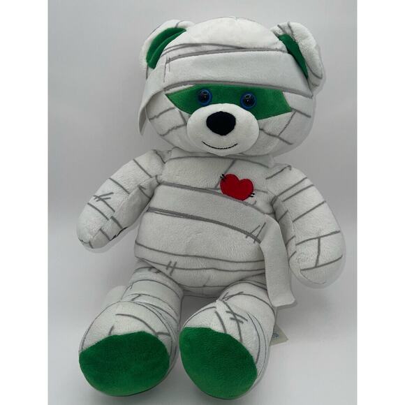 Build A Bear MUMMY BEAR 16" 2016 Retired, Halloween, Mummy with red heart bear - Picture 1 of 5